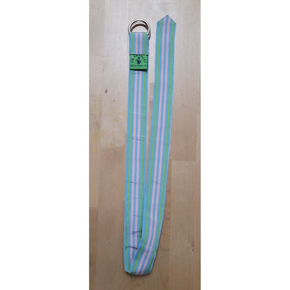 CK Bradley Tally Ho Nautical Stripes Fabric Belt  - Small - Blue Green Pink
